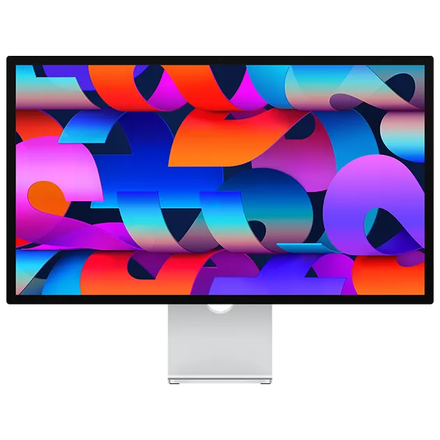 Màn hình Apple Studio Display với thiết kế tinh tế, thể hiện chất lượng hiển thị cao cấp và khả năng kết nối Thunderbolt