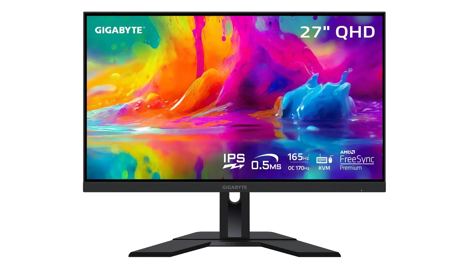 Màn hình ngoài Gigabyte M27Q kết nối với MacBook, cung cấp không gian hiển thị rộng lớn để nâng cao năng suất làm việc.