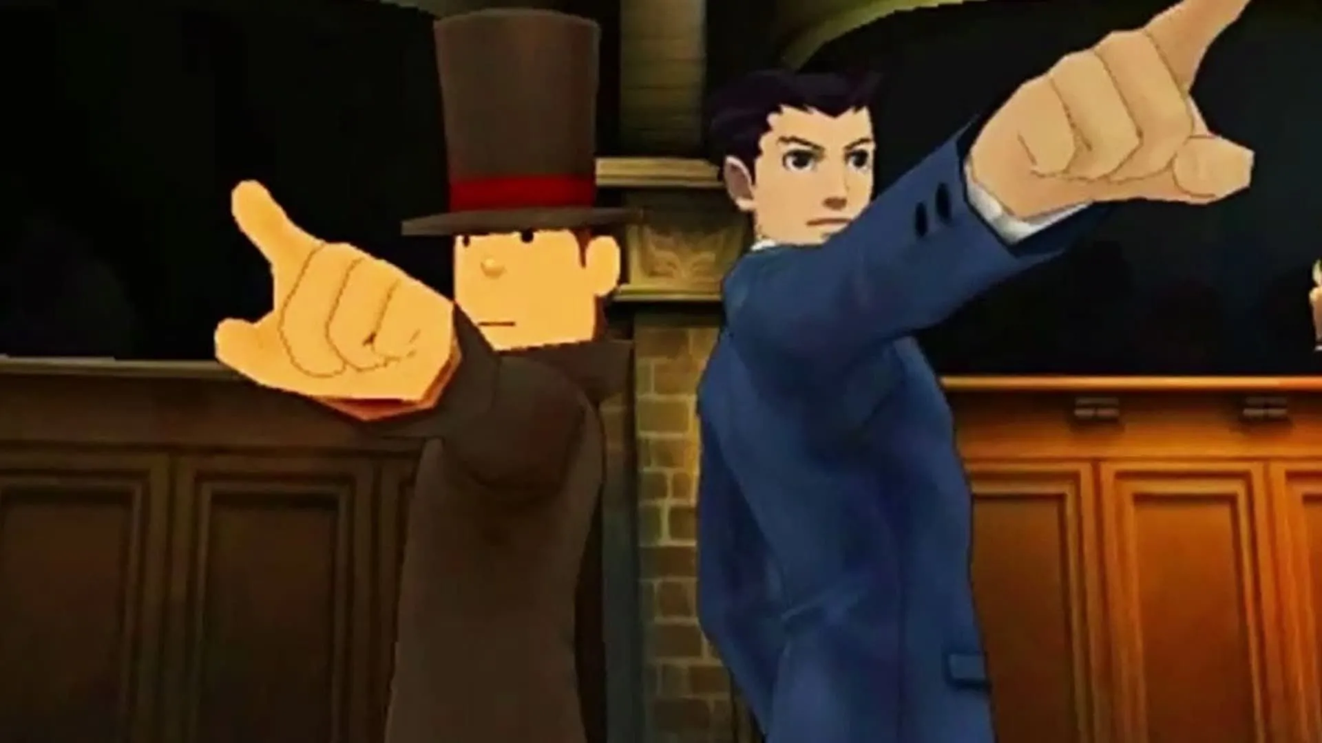 Professor Layton và Phoenix Wright cùng hợp tác phá án trong tựa game giải đố và điều tra pháp lý