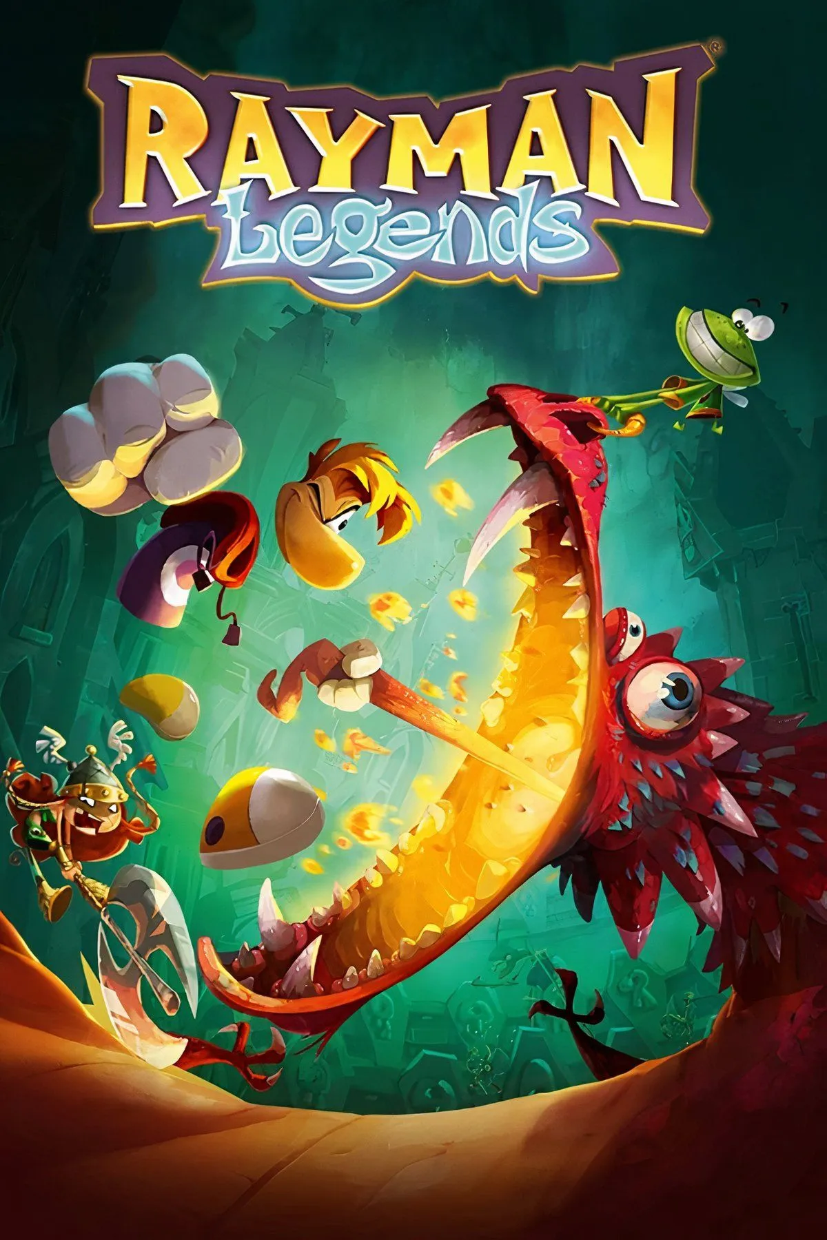 Rayman và Globox trong Rayman Legends Definitive Edition với đồ họa đầy màu sắc