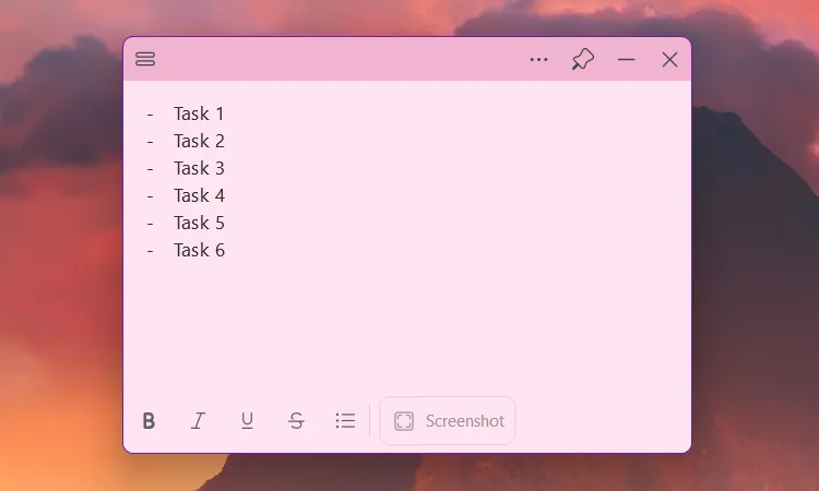 Tạo danh sách công việc (to-do list) trong ứng dụng Sticky Notes trên Windows