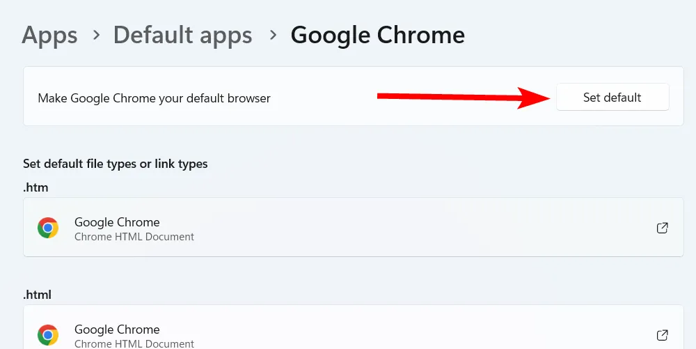 Thiết lập ứng dụng mặc định trên Windows 11